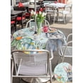thumbnail image 4 of Happy Easter Outdoor Tablecloth - 60 Inch Round Dining Table Cover, Spring Bunny Easter Eggs Floral Teal Wood Waterproof Outdoor Table Cloth with Umbrella Hole & Zipper for Picnic/Patio/Party, 4 of 7