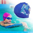 thumbnail image 2 of Unique Bargains 1 Pc Silicone Cartoon Dinosaur Swim Cap Dark Blue, 2 of 6