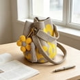 thumbnail image 3 of Boho Crochet Crossbody Bag with Detachable Flower - Handmade Crochet Shoulder Purse - Casual Mini Shoulder Purse - Stylish Handbag for Women Daily Use Holiday Gift(Orange), 3 of 7