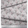 thumbnail image 3 of Soimoi Gray Poly Georgette Fabric Artistic Leaf & Floral Print Fabric by the Yard 42 Inch Wide, 3 of 3