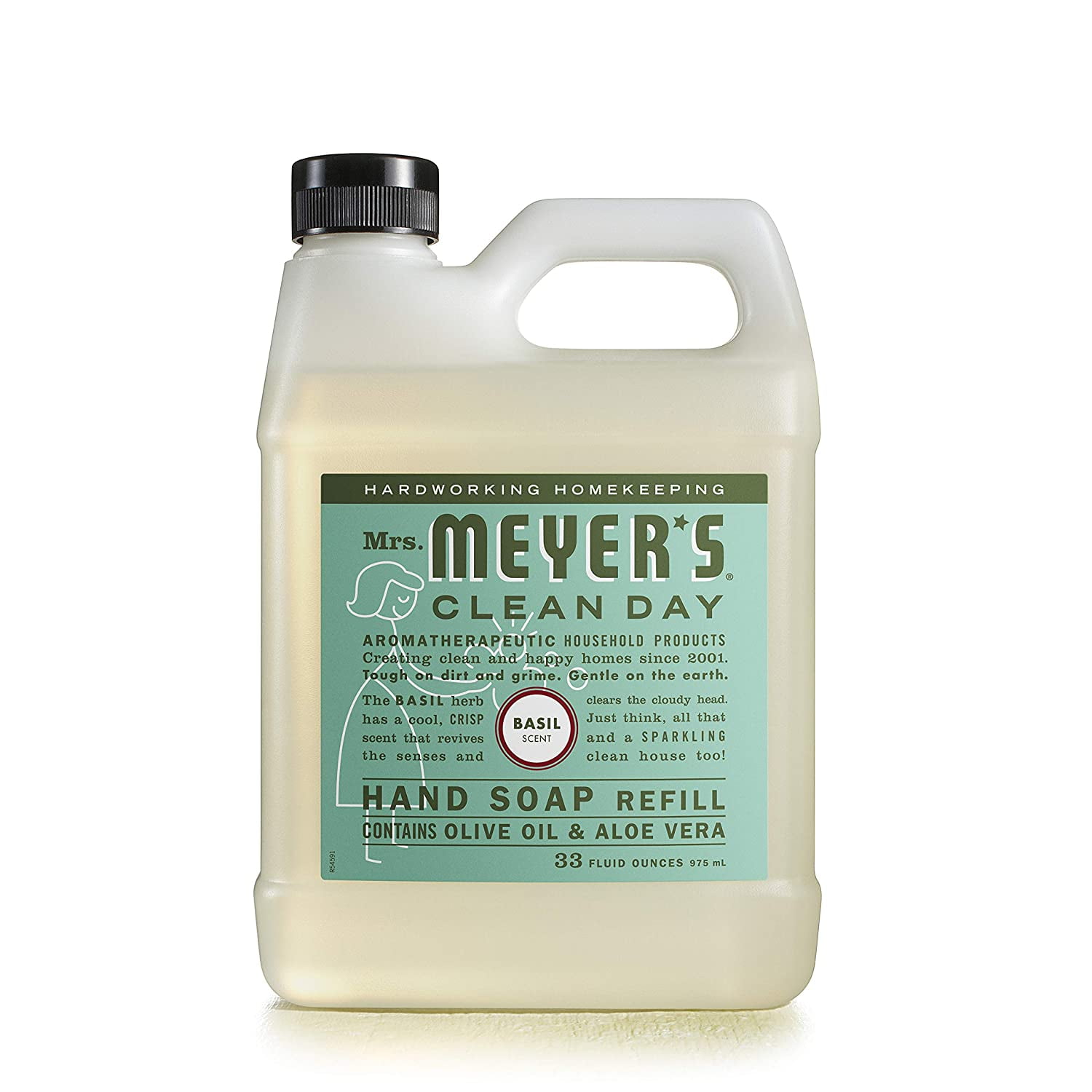 Mrs. Meyer's Clean day Hand Soap Liquid, Basil, 33 fl oz (6 pack) (Bundle)