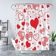 thumbnail image 2 of Valentine''s Day Shower Curtain Red Heart Romantic Love Dreamy Lovely Cute Heart Modern Sweet Love Couple Wedding Bath Curtain with Hooks, 2 of 6