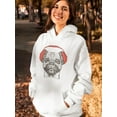 thumbnail image 2 of Hipster Pug With Headphones! Hoodie Women -Image by Shutterstock, Female Medium, 2 of 4