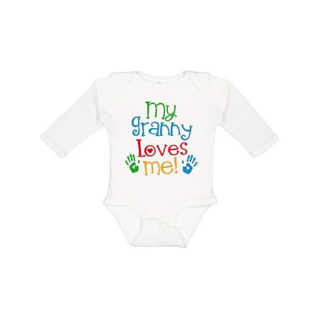 

Inktastic My Granny Love Me Gift Baby Boy or Baby Girl Long Sleeve Bodysuit