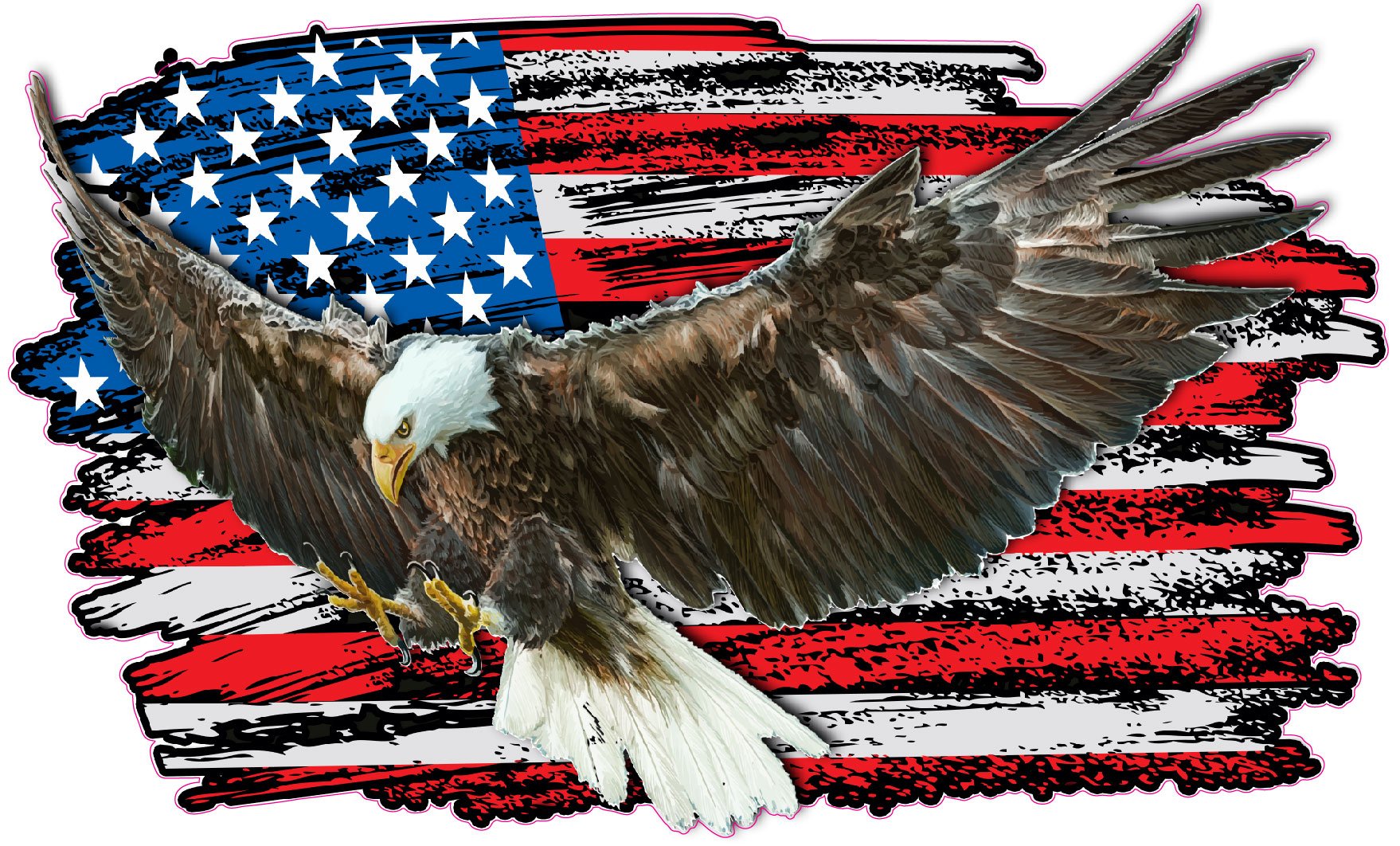 Evolution Vinyls Distressed USA Flag Decal – Weathered American Flag Sticker For Car, Truck, Hood, Roof, Window