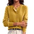 thumbnail image 3 of OIOLOYJM Cardigan Sweaters for Women Spring Casual Open Front Button Down Knit Shirts Long Sleeve Soft Comfy Fashion Outwear Yellow M, 3 of 6