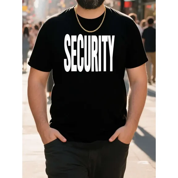 Plus Size Men Women T Shirts 100% Cotton Luxury Soft Breathable Casual Tees Security Bold Text Graphic Simple and Bold Design Ideal for Security Personnel Comfortable for