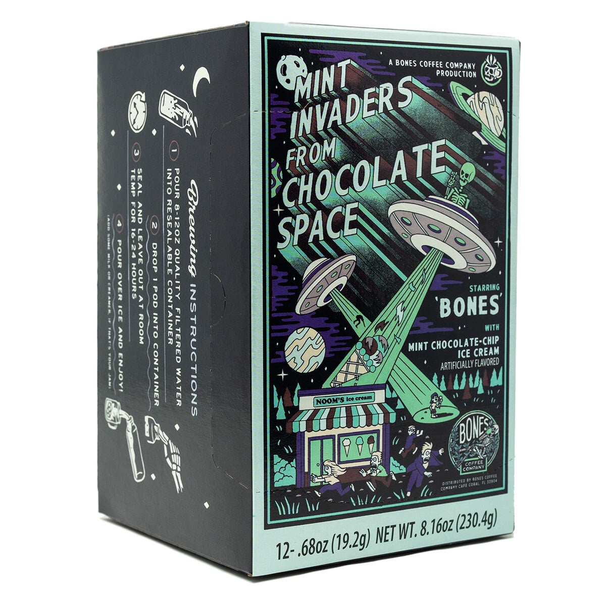 Bones Coffee Medium Roast Cold Brew K cups 12 ct. Single Serve Mint