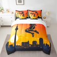 thumbnail image 2 of Boys Ball Sports Bed in a Bag King 7 Pieces,Basketball Hoop Comforter Set Reversible Sunset Cityscape Competitive Games Design,Soft Breathable Bedding Sets with Comforter,Sheets,Pillowcases, 2 of 5
