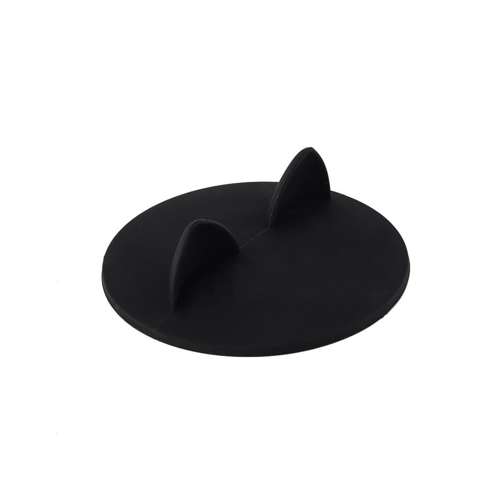 Cup Cover Cat Ears-shaped Foodgrade Silicone Heatresistant Safe Healthy Silicone Lid Samber Black 