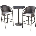thumbnail image 1 of Noble House Dominica 3-Pc Multi Brown Wicker Round Bar Set w/Light Brown Cushion, 1 of 7