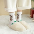 thumbnail image 5 of Christmas Gift Compression Socks for Women New Year No Show Plush Fitness Slipper Fuzzy Girls Socks White, 5 of 9