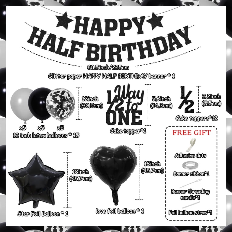 Wizard 6th Birthday Cake Topper - Black Glitter Paper, Boy & Girl Theme, Fits 6"+ Cakes