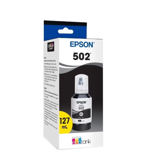 Epson 502 EcoTank Ink Bottle – Black Ultra-High Capacity T502120-S - No manufacturer warranty