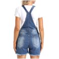 thumbnail image 5 of Hvyesh Maternity Overalls Shorts Ripped Hem Adjustable Straps Maternity Denim Bib Overall Shorts Summer Sleeveless Pregnant Jumpsuit Shorts, 5 of 6
