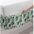 thumbnail image 2 of Floral Bed Skirt, Botanical Theme Plants Along Watercolor Style Clover Flowers and Leaves, Elastic Bedskirt Dust Ruffle Wrap Around for Bedding Decor, 4 Sizes, Dried Rose Fern Green, by Ambesonne, 2 of 2