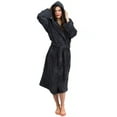 thumbnail image 3 of TowelSelections Women's Robe Soft Plush Fleece Hooded Spa Bathrobe Small/Medium Charcoal, 3 of 6