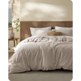 thumbnail image 1 of Funda de Edredón Bedsure King Oversize de Algodón Textura Lino Natural, 1 of 9