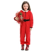 Aunavey PJs Family Matching Christmas Onesies Fleece Hooded Pajamas Holiday Santa Jumpsuit