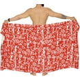 thumbnail image 3 of HAPPY BAY Men's Pareo Standard Vacation Sarong Full Beach Wrap One Size Berry, Leaves Summer Vacation Aloha, 3 of 4