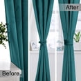 thumbnail image 5 of XWZO Christmas Velvet Curtains for Bedroom - Soft Elegant Sunlight Blocking Grommet Window Curtain Panels for Parlor/Nursery/Living Room/Office with Tiebacks, W52 x L63 Inches Long, Teal, Set of 2, 5 of 11