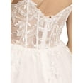 thumbnail image 5 of David’s Bridal, The Edit by DB Studio Women's Formal Lace Applique and Illusion Corset Ball Gown, Full Length, Tulle, 5 of 5