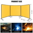 thumbnail image 6 of Accreate 3 Panel 6x6FT Welding Screen with Frame - Flame Resistant PVC Welding Curtain, Transparent Safety Panel & Lockable Swivel Wheels for Metalworking, Garage, Workshops, 6 of 7