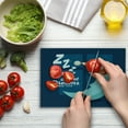 thumbnail image 4 of Saying Cutting Board, Sleeping Time Bedroom Window Backdrop with Moon in a Hat in Starry Night Sky, Decorative Tempered Glass Cutting and Serving Board, Small Size, Multicolor, by Ambesonne, 4 of 5