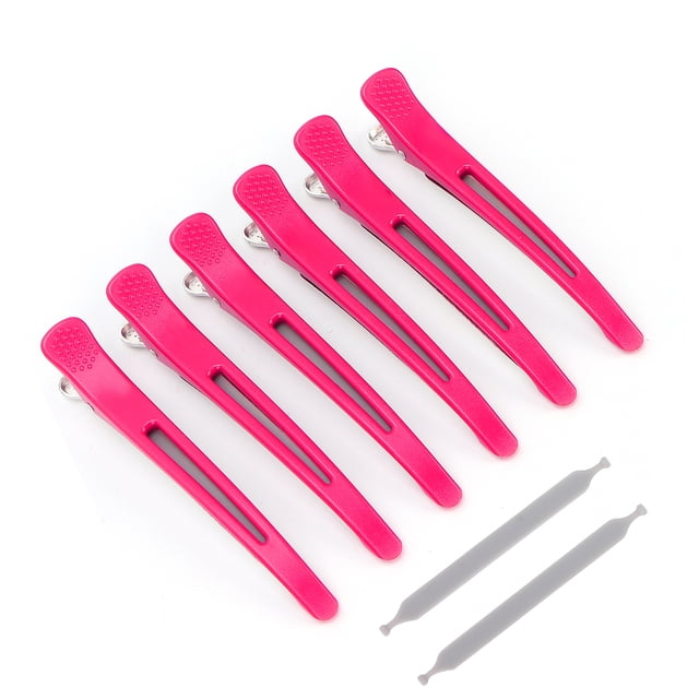 Duckbill Hair Clips Professional Salon Hair Clips Hair Clips For Styling Hair Clips With Silicone Band Duck Bill Clips 6Pcs Professional Hair Clips NonSlip Dividing Duckbill Hair