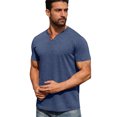 thumbnail image 5 of Qwertyu Mens Henley Lightweight Shirts Short Sleeve Casual Cotton Button T-Shirts Summer Basic Tee Navy 2XL, 5 of 6