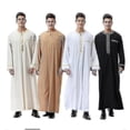thumbnail image 1 of Men Mu Saudi Robe Kaftan Dubai Tunic Long Top Blouse Thobe Clothes, 1 of 4