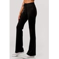 thumbnail image 6 of Buttery Soft Drawstring Waist Flare Pants - Black, 6 of 11