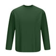 thumbnail image 6 of VSSSJ Big and Tall T-Shirts for Men Comfy Casual Long Sleeve Ribbed Knitted Round Neck Solid Color Loose Basic Versatile Muscle Pullover Tops Green XL, 6 of 6