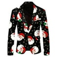 thumbnail image 3 of FAOWME Men's Christmas Suit Jacket Long Sleeved Lapel Buttons Xmas Printed Fashion Comfortable Coats Tops For Holiday Daily Wear Black Xxl, 3 of 3