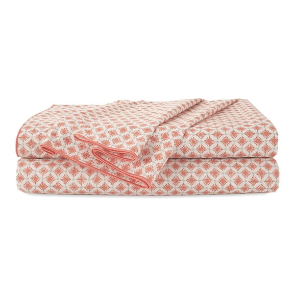 EcoPure 4-Piece Full Sheet Set | 100% Organic Cotton | Comfort Washed | Deep Pocket | Orange