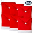 thumbnail image 3 of Gustave Set of 6 Christmas Chair Cover, Santa Claus Red Hat Chair Back Covers for Dining Room Home Holiday Party Xmas Decor Chair Slipcovers "Red, 6PCS", 3 of 10