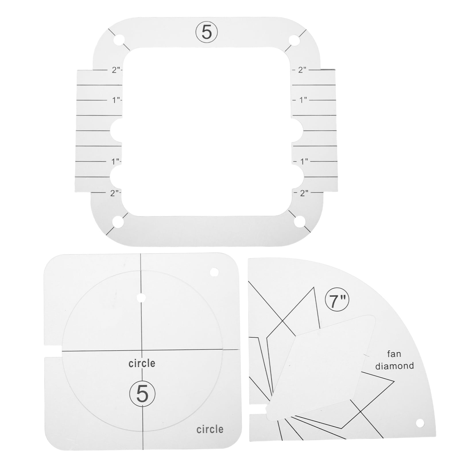 Raindrops Quilting Ruler Acrylic Transparent for DIY Convenient and Practical 3Pcs