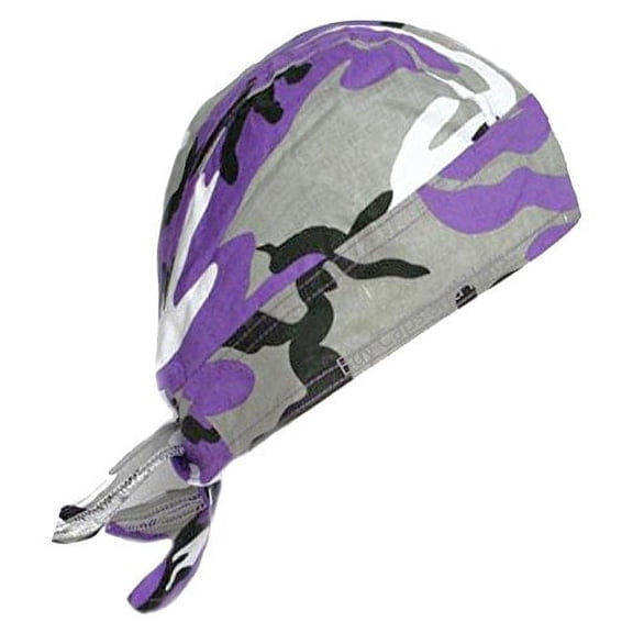 Buy Caps and Hats Purple Camouflage Doo Du Rag Bandana Wrap and Sticker Camo Skull Cap