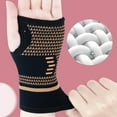 thumbnail image 4 of Huanledash Copper Compression Wrist Brace Wrist Support Reduce Inflammation Pain Breathable Arthritis Support for Men Women, 4 of 8