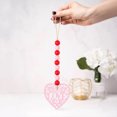 thumbnail image 4 of 1Pcs Valentine's Day Wood Bead Garland with Love Heart Tag Red Pink White Conversation Heart Hanging Wooden Ornaments for Tiered Tray Fireplace Vase Pendant Decor, 4 of 4