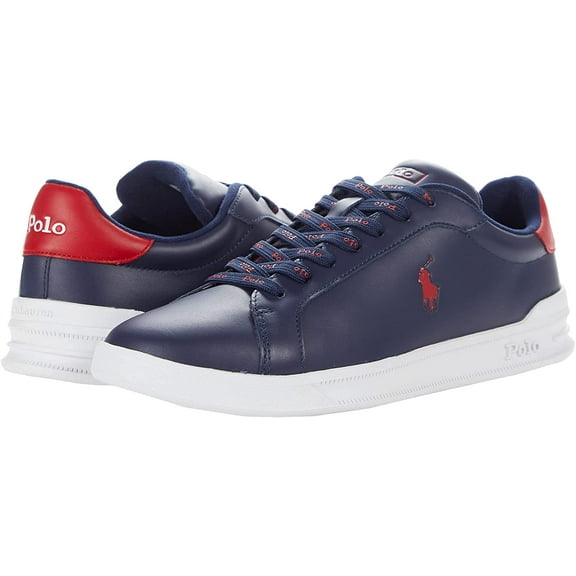 Polo Ralph Lauren Heritage Court II Men's Blue Leather Low Top Sneakers BU152 (Blue,10)