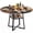Brown, variant on Gymax Round Dining Table for 4-6 47.5'' Dining Room Table w/Storage Shelf & Metal Legs Black