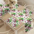 thumbnail image 2 of Ambesonne Fruit Table Runner & Placemats, Raspberries and Green Leaves, Placemat 4 pcs + Runner 12"x72", Green Magenta, 2 of 2