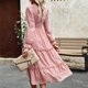 thumbnail image 5 of Vestido midi plisado con escote en A para mujer Vestido largo fluido ajustado y elegante Hugtrwg Para estrenar, 5 of 7