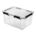 thumbnail image 2 of (2 pack) Sterilite Large Gasket Box, 80 Quart WaterProof Clear Plastic Storage Bin with Lid, Gasket Seal and Durable Latches, Black, 2 of 12