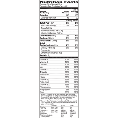 Peach Cheerios Gluten Free Breakfast Cereal, 21 Oz