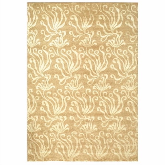 Martha Stewart  by  Seaflora Silk/ Wool Rug Sand 5'6" x 8'6" 6' x 9' Indoor Living Room, Bedroom, Dining Room