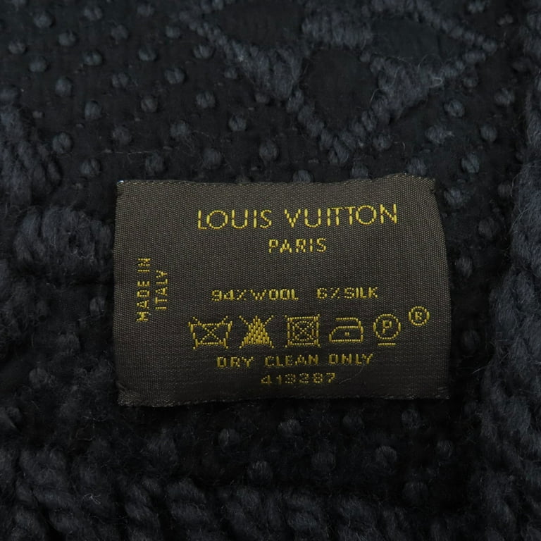 Authenticated Used LOUIS VUITTON Louis Vuitton scarf muffler black