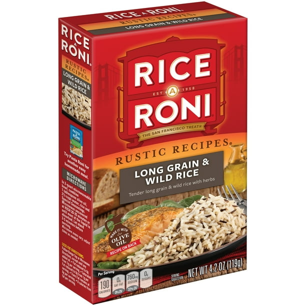 RiceARoni Rustic Recipes, Long Grain & Wild Rice, 4.2 oz Box