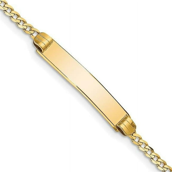 Primal Gold 14 Karat Yellow Gold Curb Link ID Bracelet